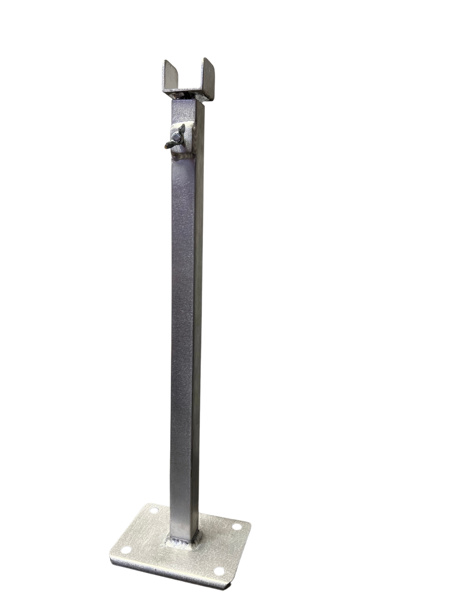 BBQARM support post for stabilising swing away arm and tray setup