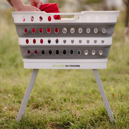 Collapsible Laundry Basket with Fold-out Legs