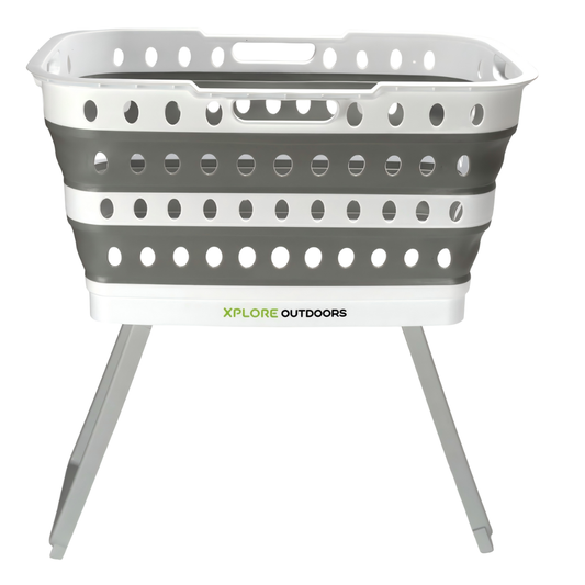 Collapsible Laundry Basket with Fold-out Legs