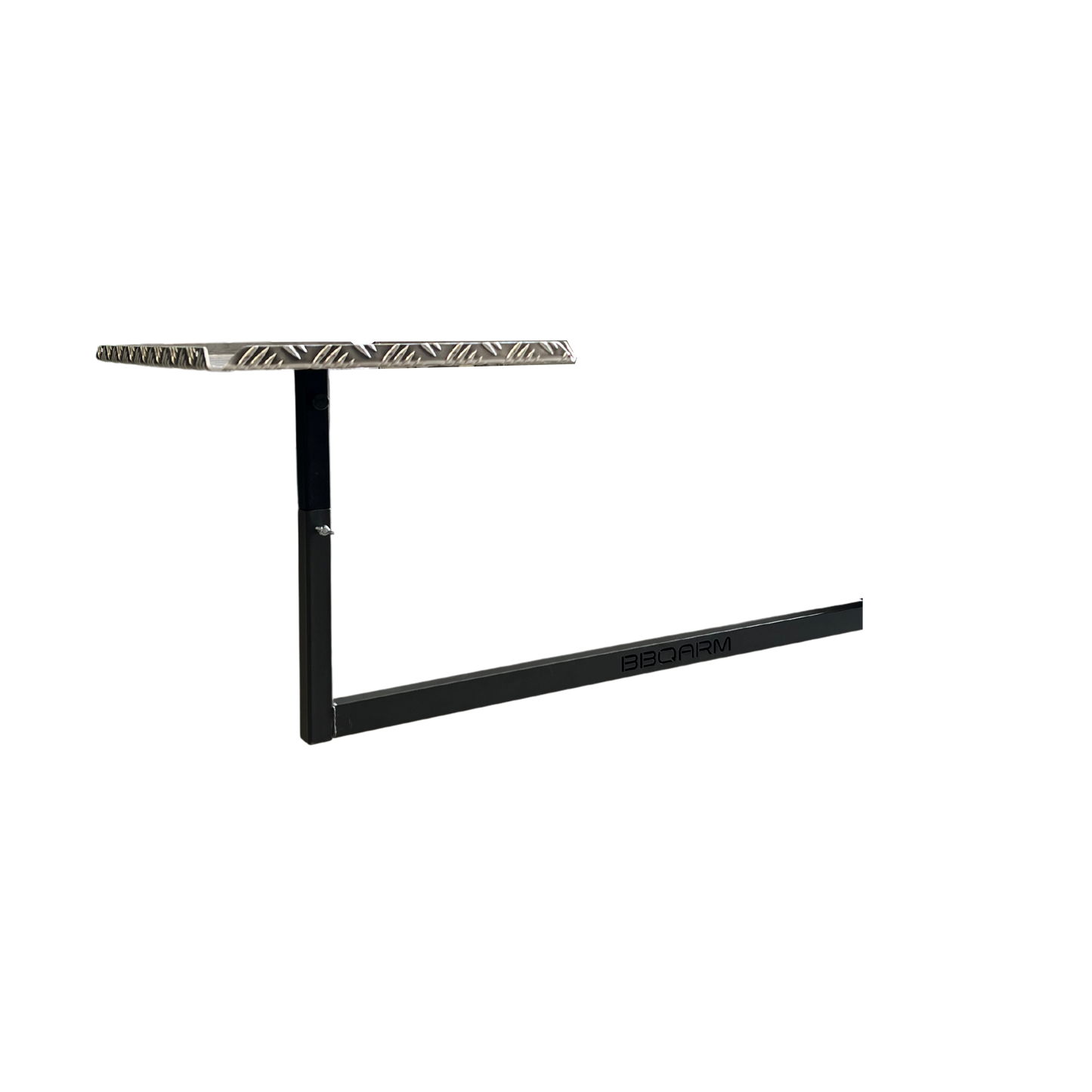 BBQARM swing away arm and tray kit for under chassis mounting on caravans for outdoor cooking setup
