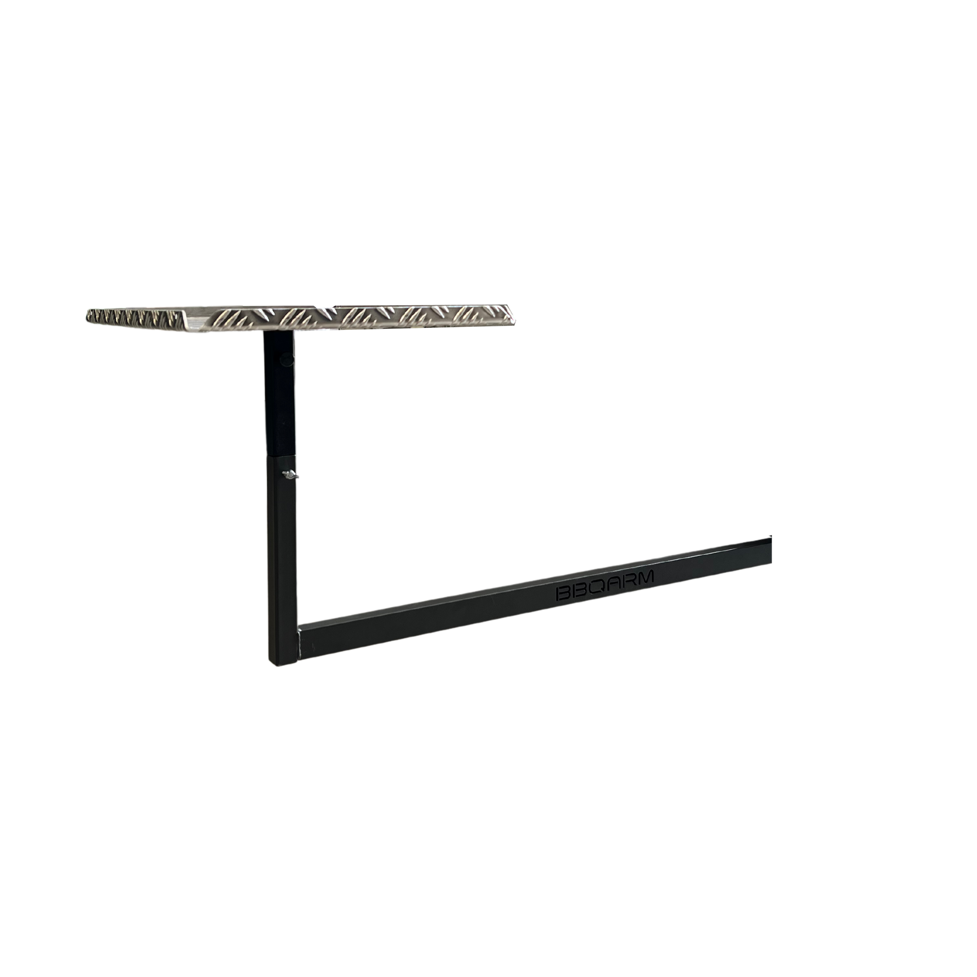 BBQARM swing away arm and tray kit for under chassis mounting on caravans for outdoor cooking setup