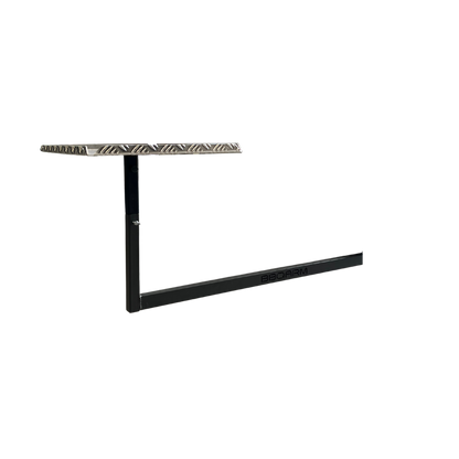 BBQARM swing away arm and tray kit for under chassis mounting on caravans for outdoor cooking setup