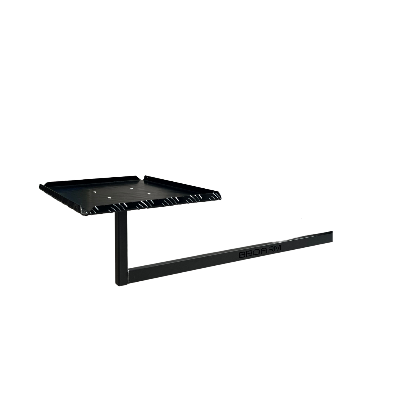 BBQARM swing away arm and tray kit for under chassis mounting on caravans for outdoor cooking setup