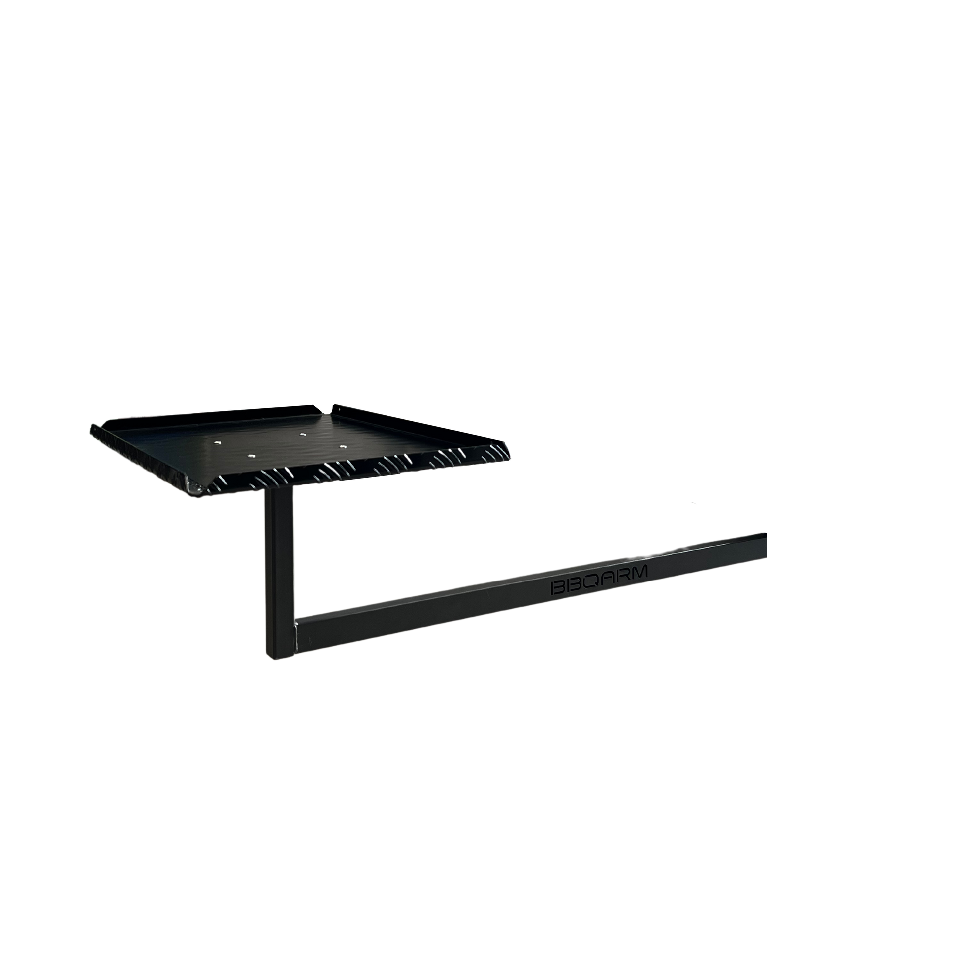 BBQARM swing away arm and tray kit for under chassis mounting on caravans for outdoor cooking setup