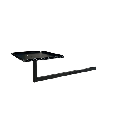BBQARM swing away arm and tray kit for under chassis mounting on caravans for outdoor cooking setup