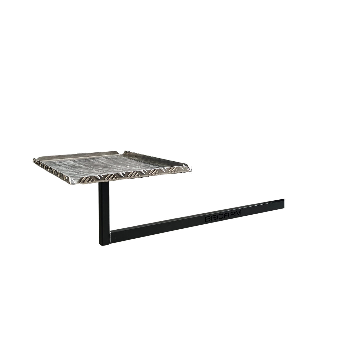 BBQARM swing away arm and tray kit for under chassis mounting on caravans for outdoor cooking setup