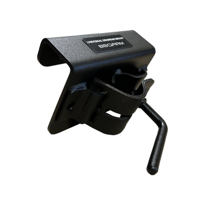 BBQARM universal drawbar mount no-drill clamp for caravan and trailer BBQARM installation