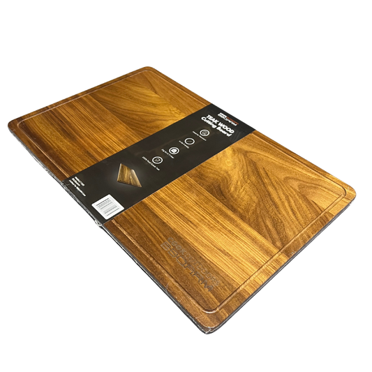 BBQARM teak cutting board portable chopping board for caravan, camping and outdoor cooking
