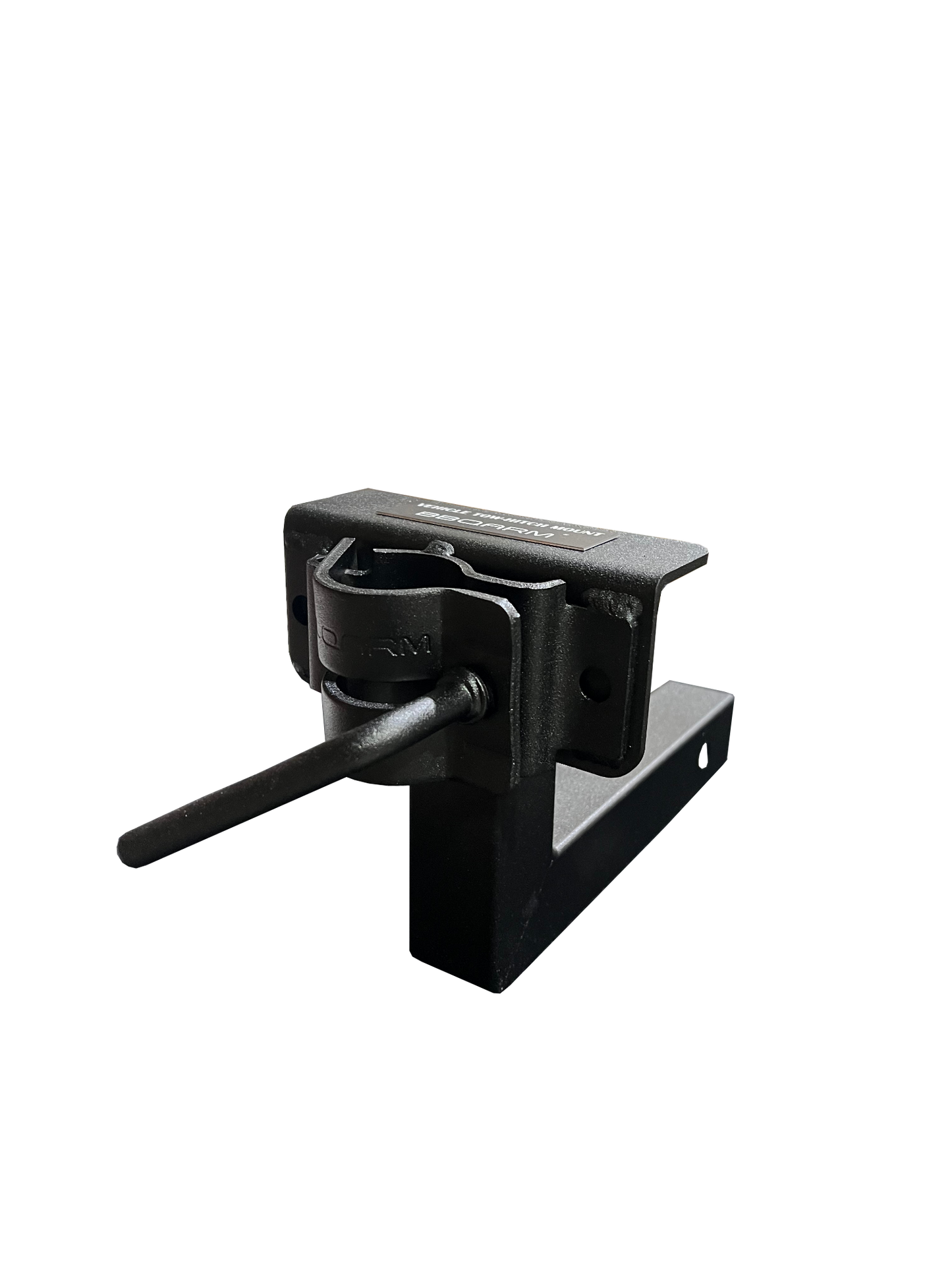 BBQARM vehicle tow hitch mount attached to car tow hitch for caravan and camping use