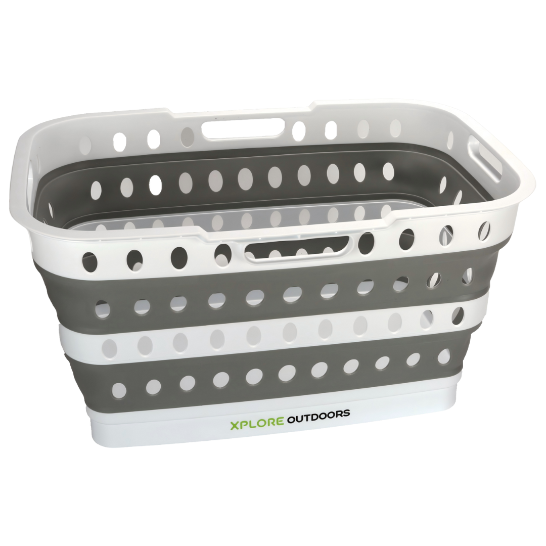 Xplore Outdoors collapsible laundry basket lightweight portable design for caravan and camping