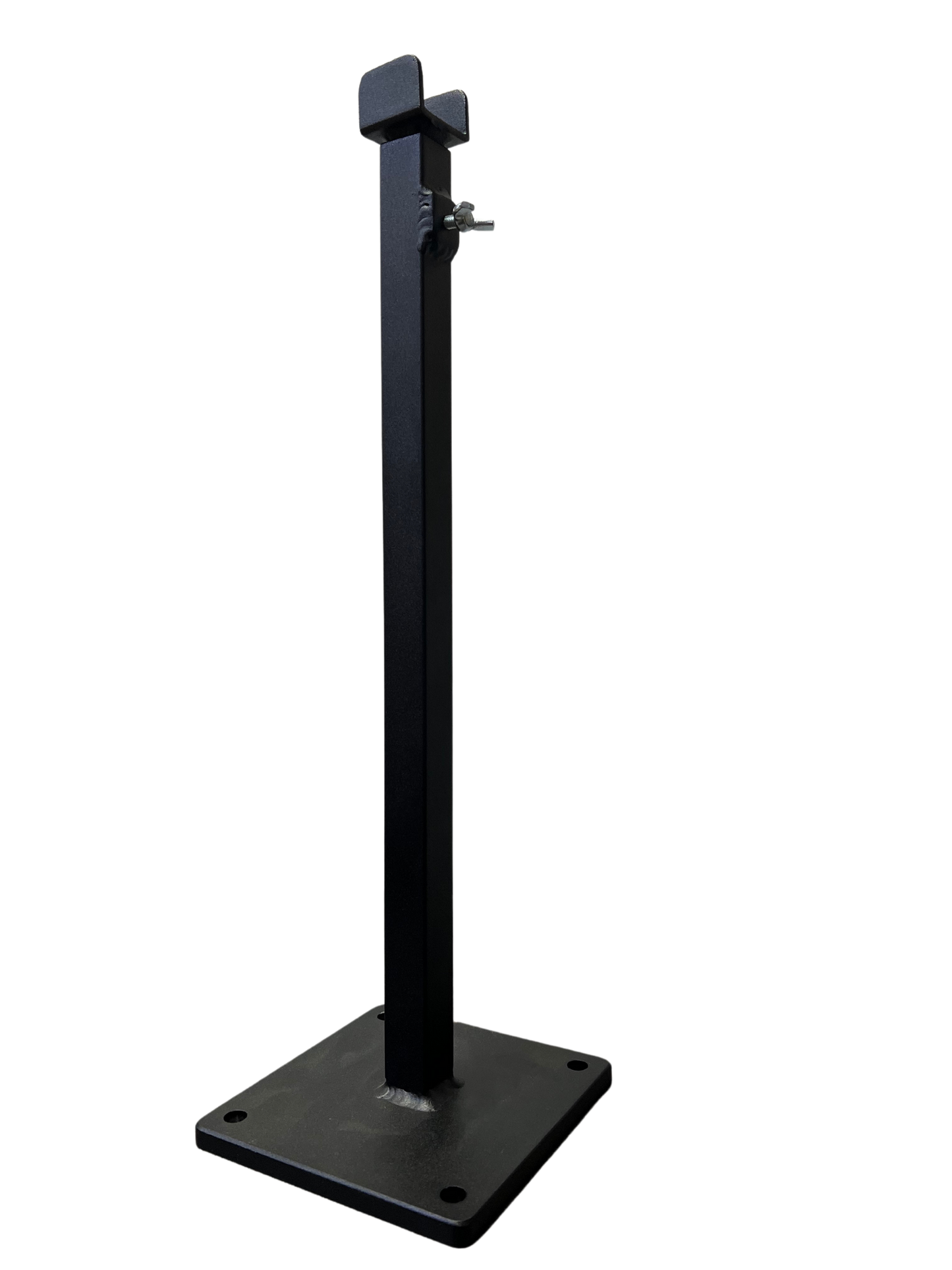 BBQARM support post for stabilising swing away arm and tray setup
