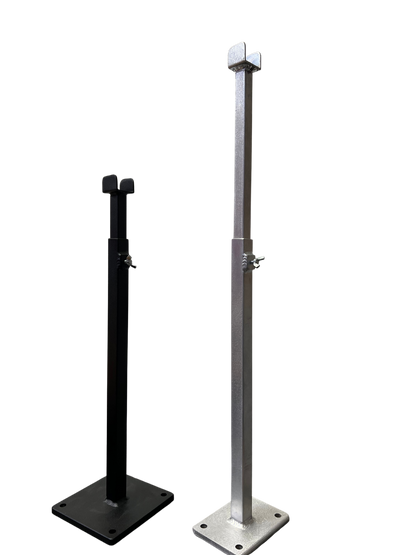 BBQARM support post for stabilising swing away arm and tray setup
