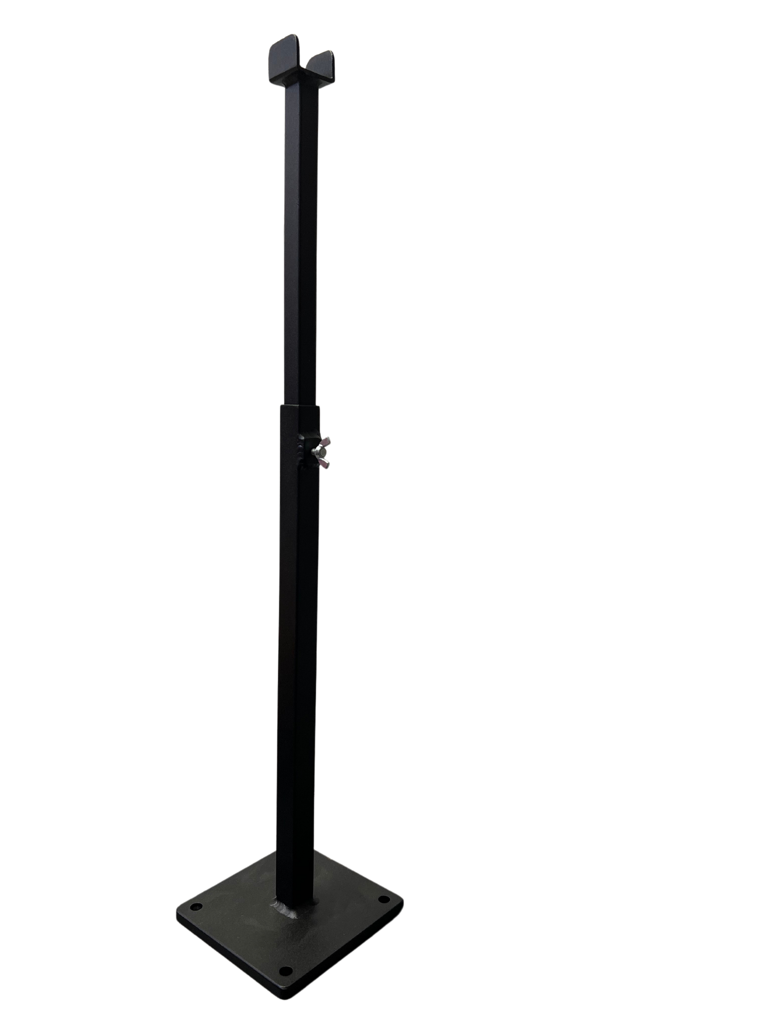 BBQARM support post for stabilising swing away arm and tray setup