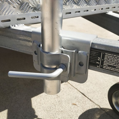 BBQARM universal drawbar mount no-drill clamp on drawbar for caravan and trailer BBQARM installation