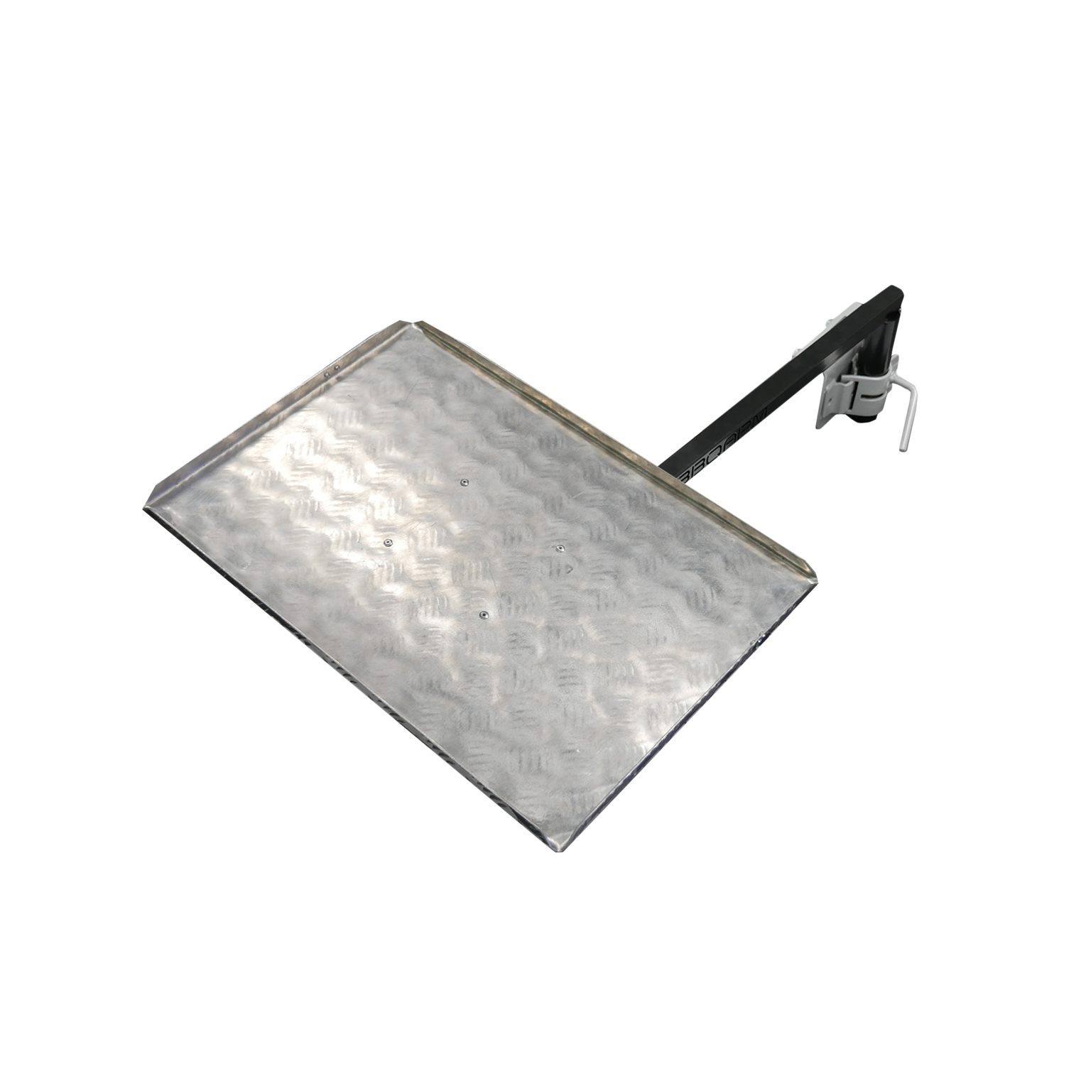 BBQARM aluminium chequer-plate tray for swing away arm or BBQARM Mate mounting system